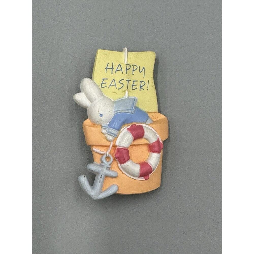 Vintage Hallmark‎ Happy Easter Anchor Life Preserver Bunny Lapel Pin